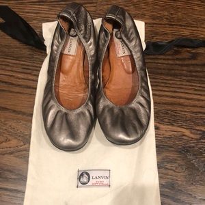 Lanvin metallic ballet flats